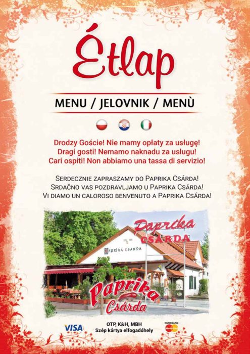 Paprikacsárda - Étlap - téli - Lengyel, Horváth, Olasz