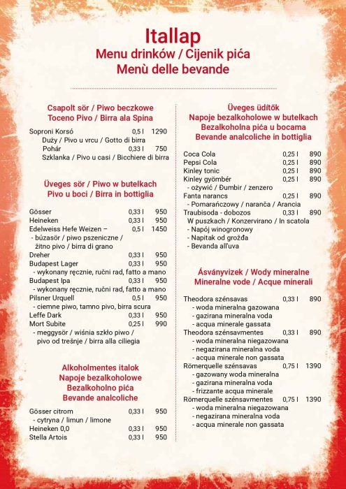 Paprikacsárda - Étlap - téli - Lengyel, Horváth, Olasz