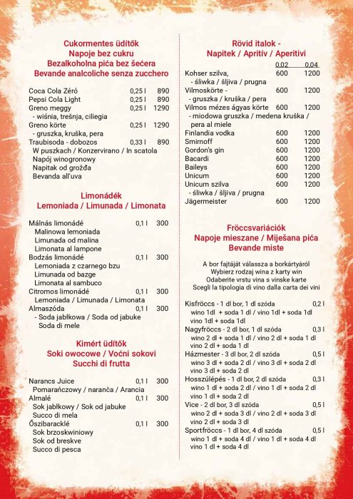 Paprikacsárda - Étlap - téli - Lengyel, Horváth, Olasz