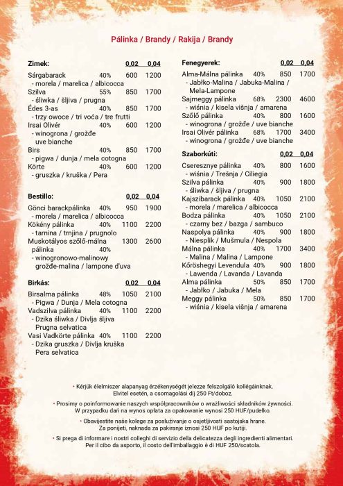 Paprikacsárda - Étlap - téli - Lengyel, Horváth, Olasz