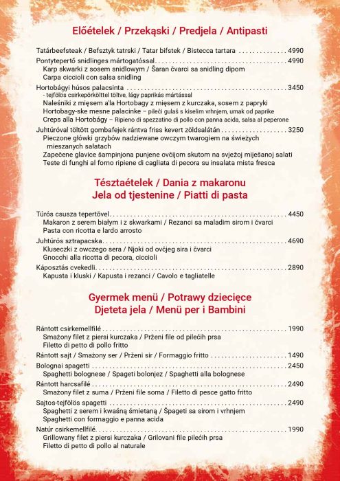 Paprikacsárda - Étlap - téli - Lengyel, Horváth, Olasz