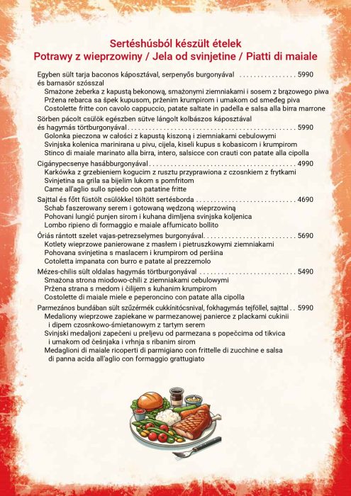 Paprikacsárda - Étlap - téli - Lengyel, Horváth, Olasz
