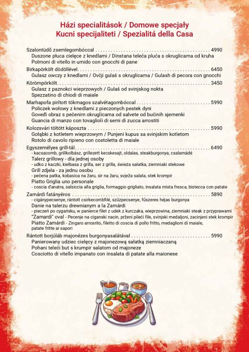 Paprikacsárda - Étlap - téli - Lengyel, Horváth, Olasz